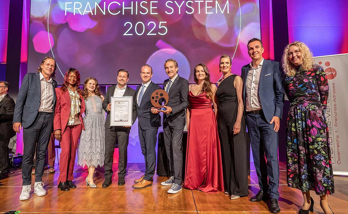 Die Sieger des Awards auf der Bühne