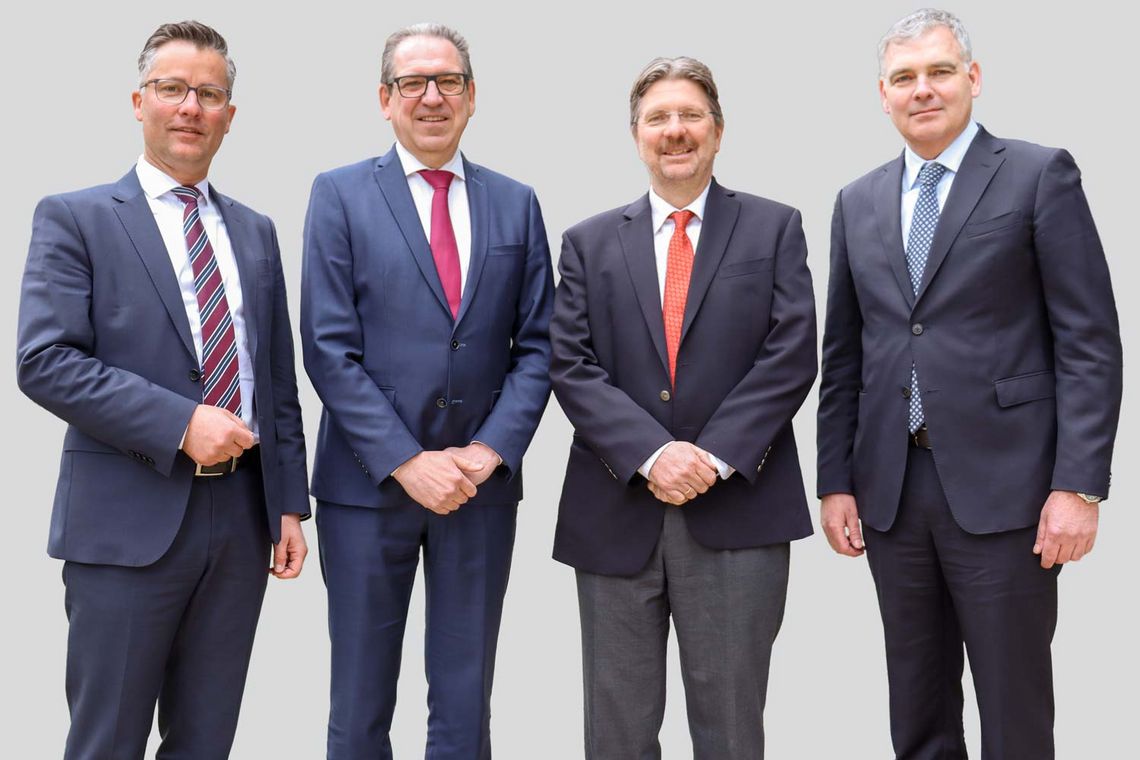 Gruppenfoto Vorstand Plansee Group: Ulrich Lausecker, Karlheinz Wex, Andreas Lackner und Andreas Schwenninger 
