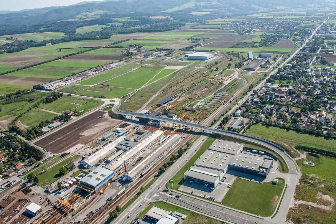 Luftbild des Bualnades im Gewerbepark St.Pölten