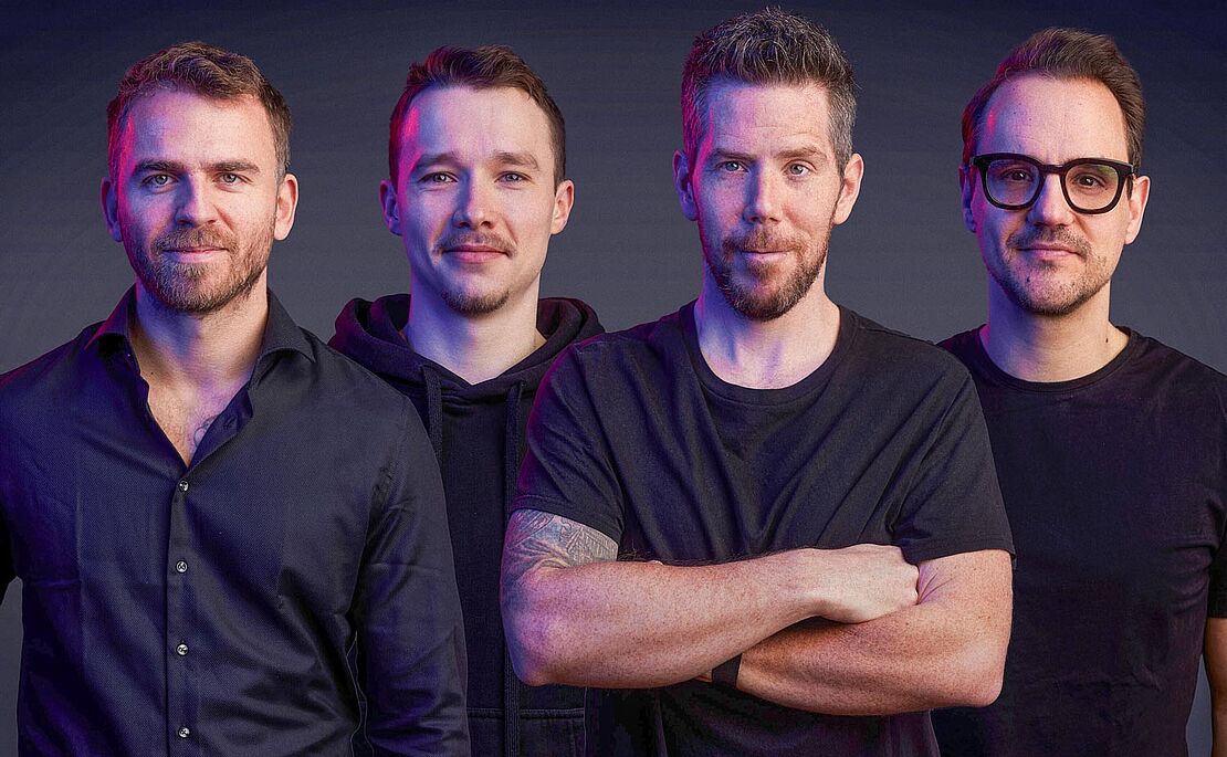 Michael Gasparik, Christoph Hanausek, Michi Peklo und Rene Hundertpfund