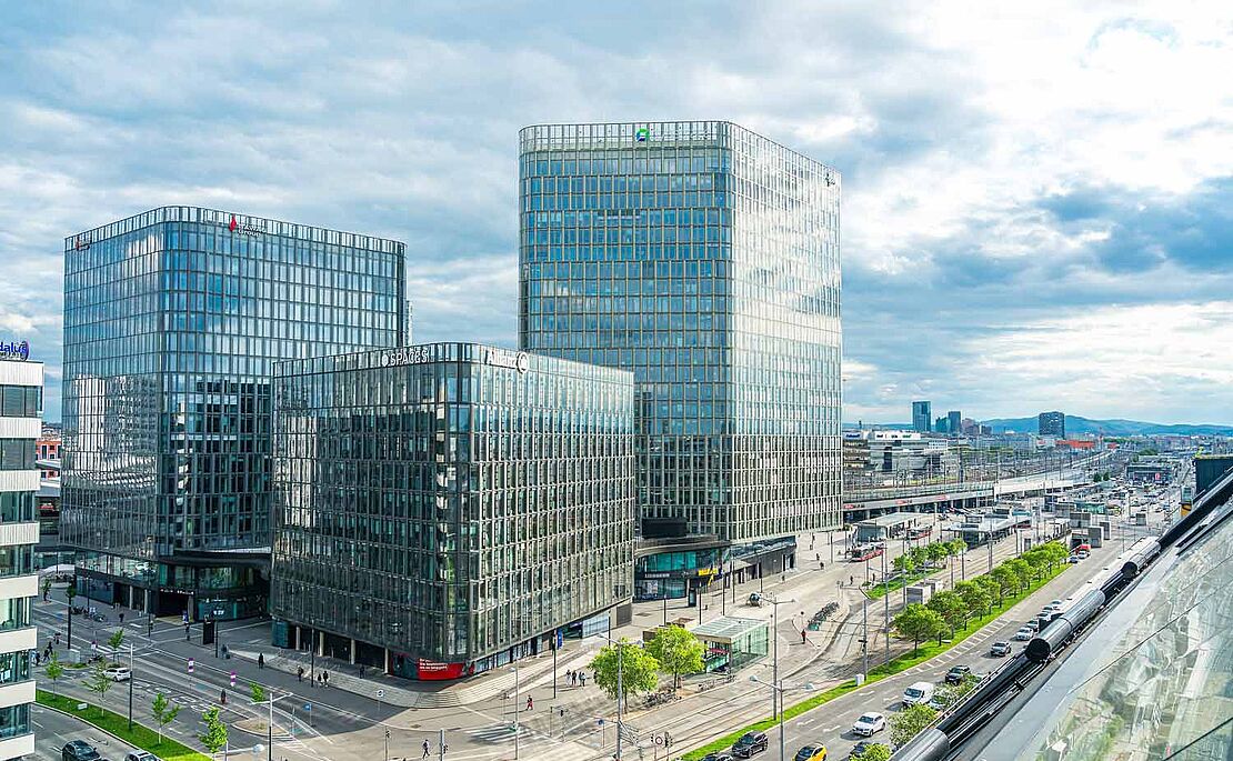 Drei Bürotürme am Wiener Hauptbahnhof