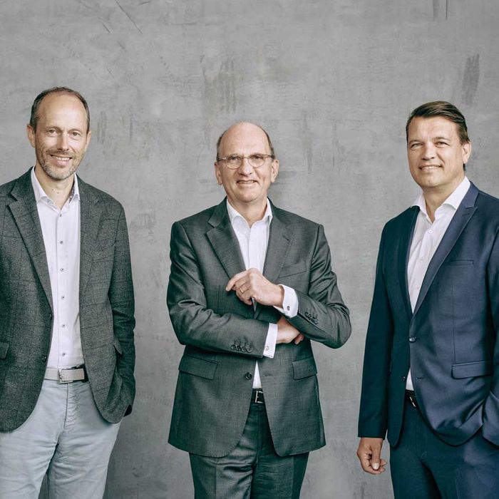 Gruppenfoto MPreis Geschäftsführung: David Mölk, Stefan Gros und Ingo Panknin