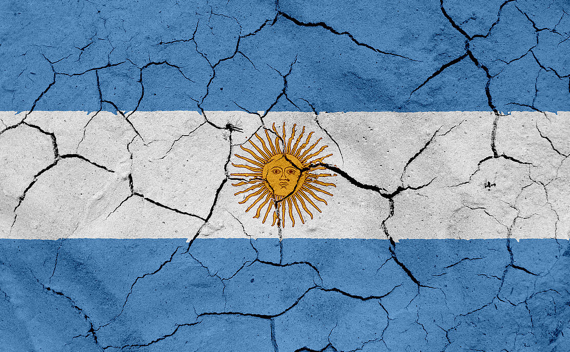 Zersplitterte Argentinien-Flagge